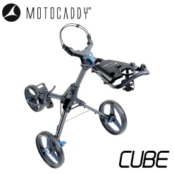 Motocaddy Cube Push Trolley 19 Motocaddy Cube Push Trolley -Accessories Shop Motocaddy Cube 2020 Blue High Angle