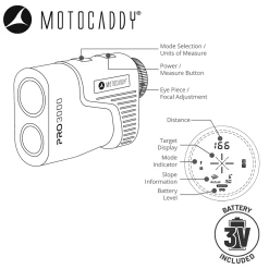 Motocaddy PRO 3000 Laser Rangefinder -Accessories Shop Motocaddy Pro Laser Rangefinder Diagram
