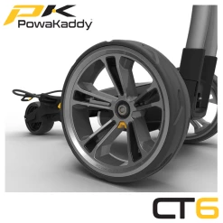 Powakaddy CT6 Electric Trolley -Accessories Shop Powakaddy CT6 Gunmetal Metallic Rear Wheel