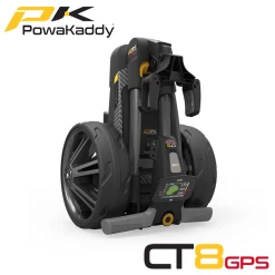 Powakaddy CT8 GPS Electric Trolley 17 Powakaddy CT8 GPS Electric Trolley -Accessories Shop Powakaddy CT8 GPS Gunmetal Folded Angled