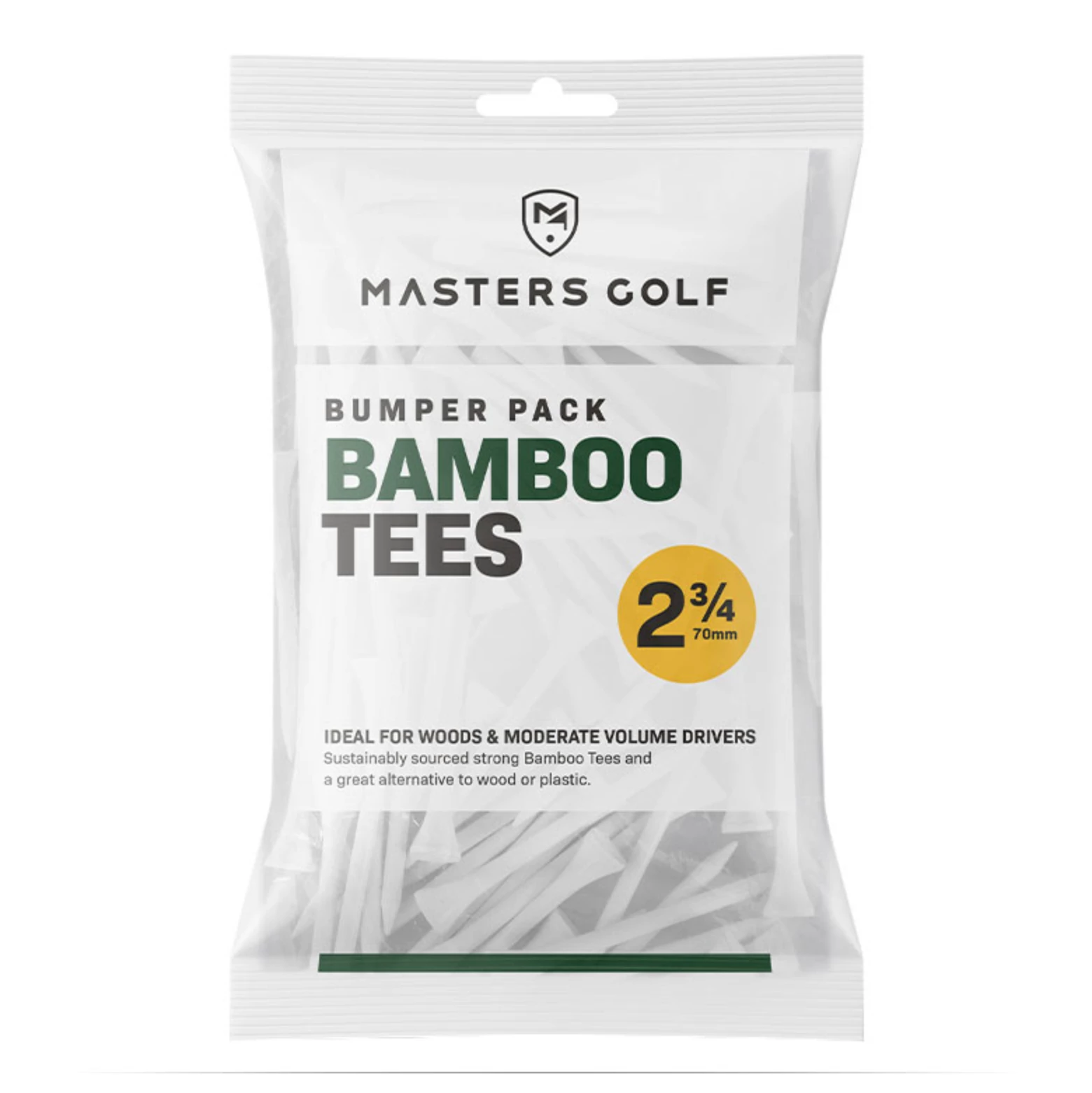 Masters 2 3/4" Bamboo Golf Tees - 110 Pack 3 Masters 2 3/4" Bamboo Golf Tees - 110 Pack