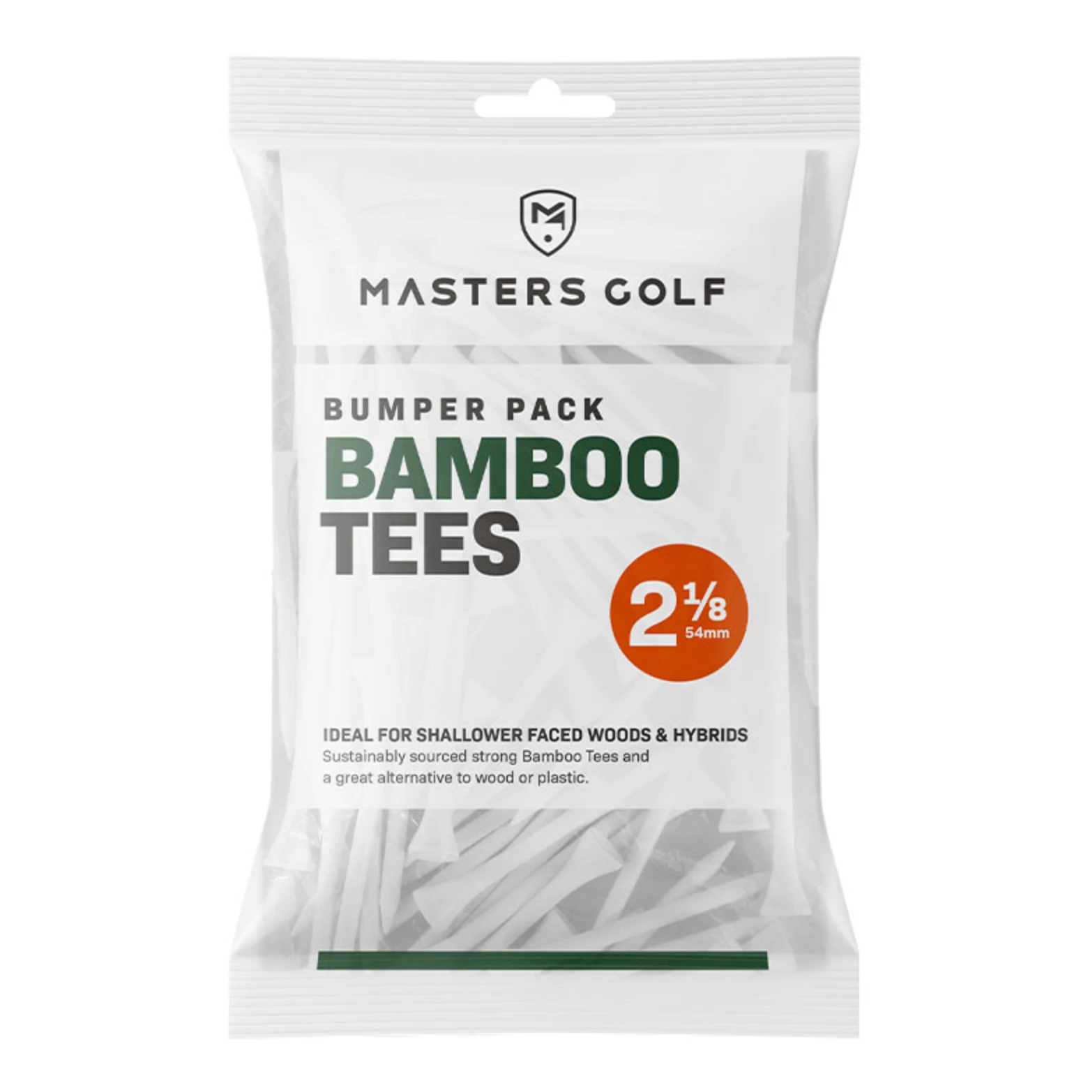 Masters 2 1/8" Bamboo Golf Tees - 130 Pack 3 Masters 2 1/8" Bamboo Golf Tees - 130 Pack