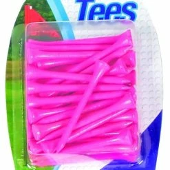 Longridge 69mm (40pcs) Pink Neon Wooden Tees